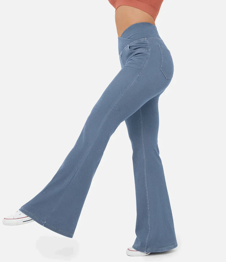 Jeans bootcut elegantes para mujer - Rosa
