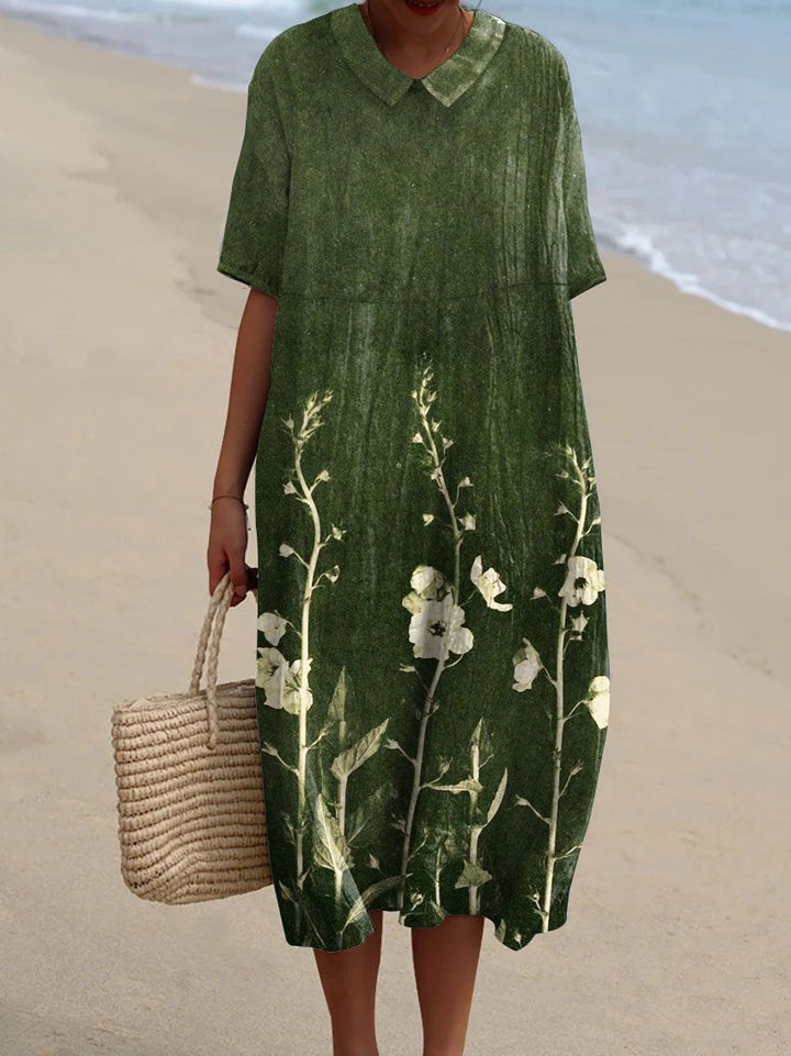 Light summer floral dress with V-neck & comfortable fit – Talia