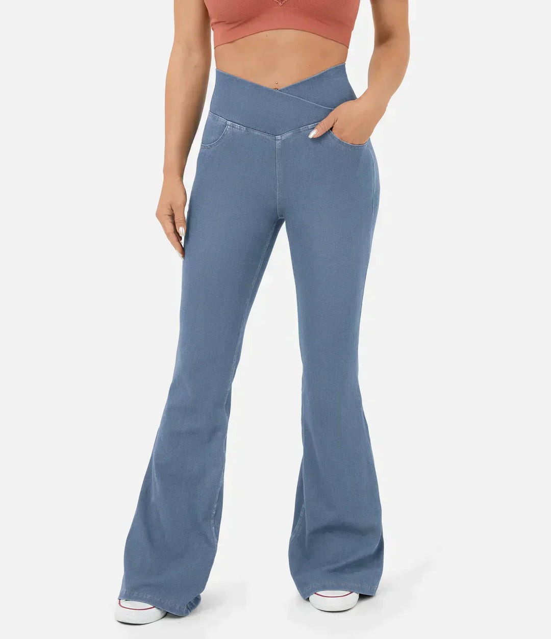 Jeans bootcut elegantes para mujer - Rosa