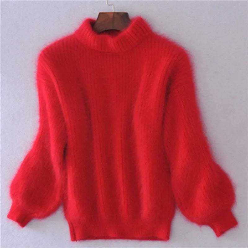 Suéter de punto casual de angora para mujer - Livia