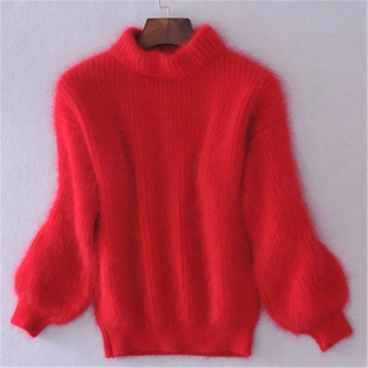 Suéter de punto casual de angora para mujer - Livia