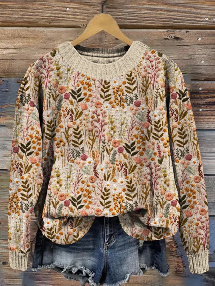Warmer Embroidered Sweater – Elara