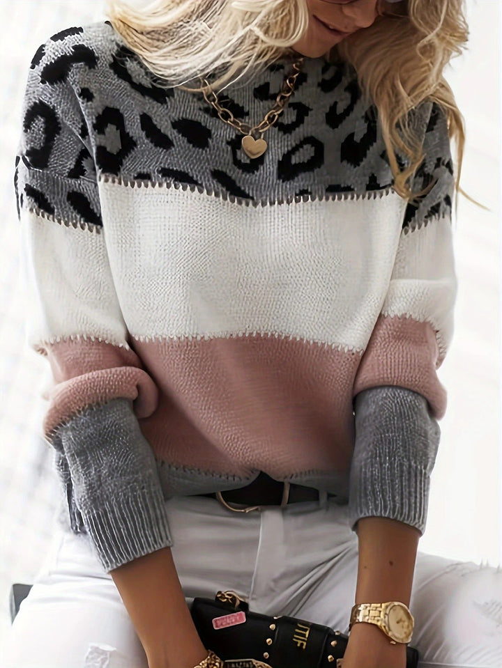 Comfortable Sweater with Leopard Pattern – Laura