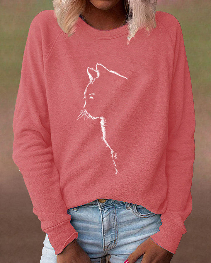 Sweatshirt with Cat Print – Paws