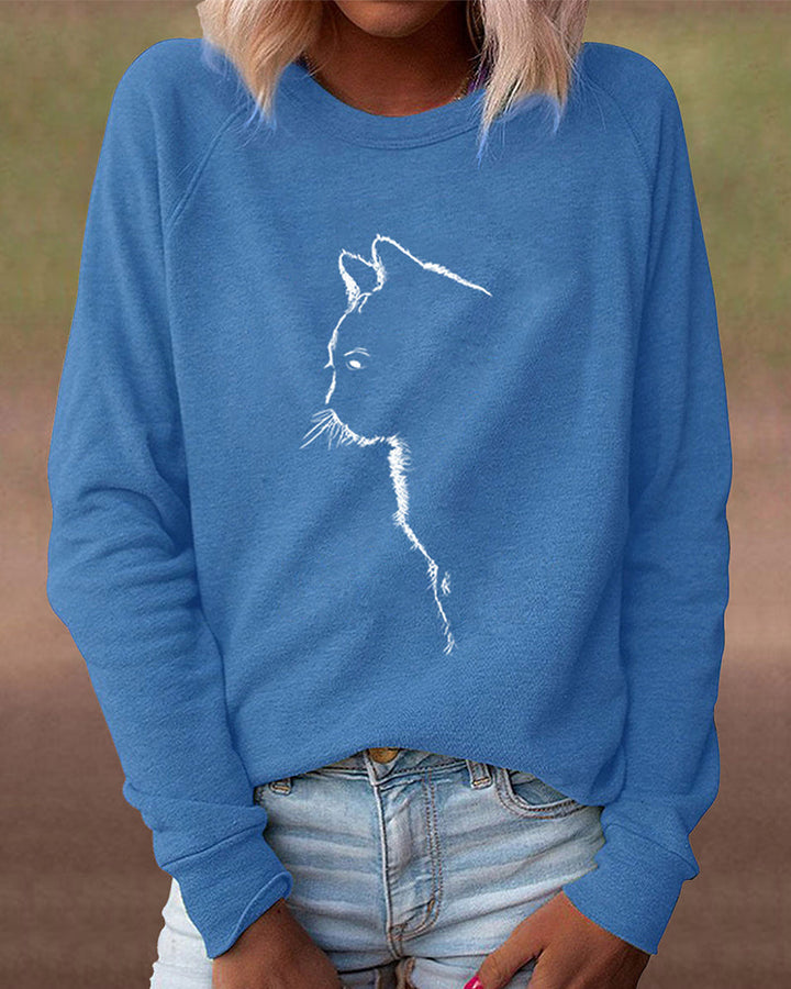 Sweatshirt with Cat Print – Paws