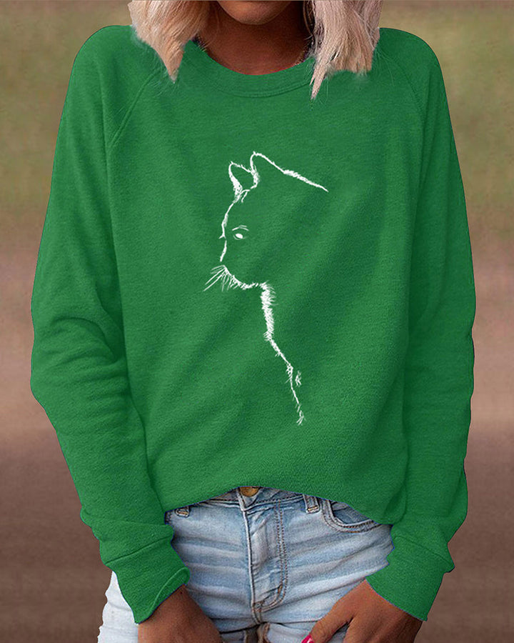 Sweatshirt with Cat Print – Paws