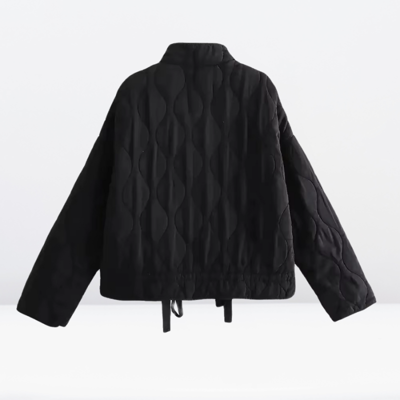 Women's quilted jacket with drawstring & zipper – Lorena