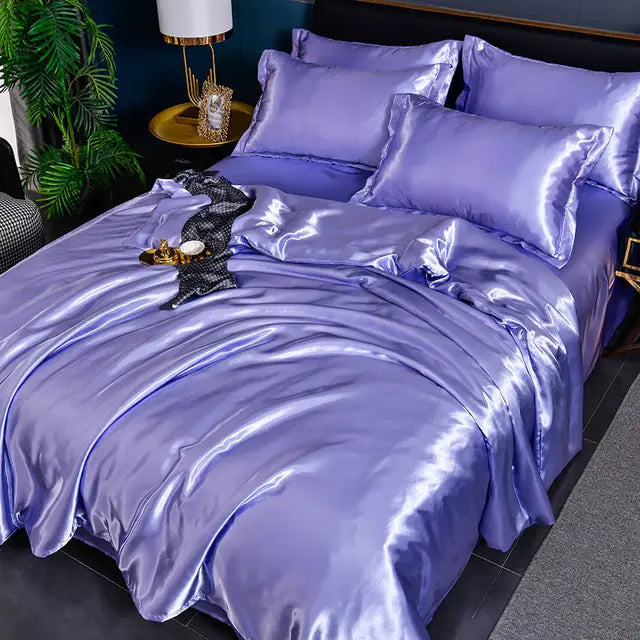 Luxe Uni-Satin-dynebetræk - SilkSerenity