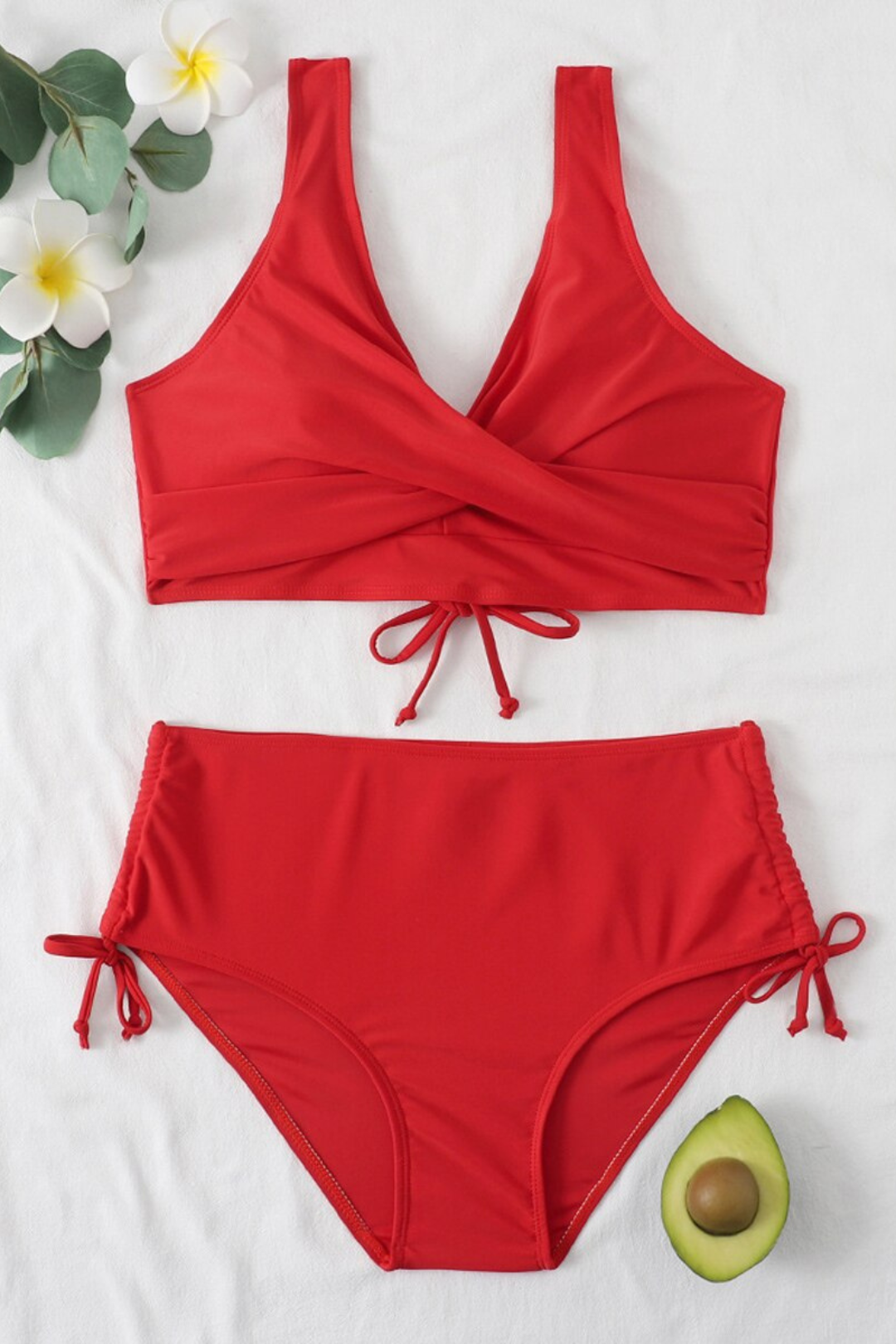 Bunte Bikini mit Kordelzug und Twist-Detail – Zaraï