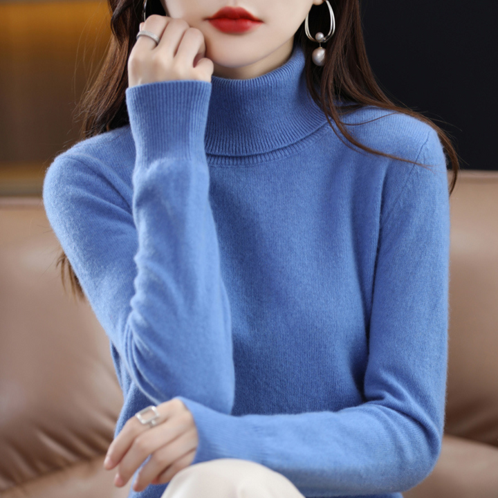 Luxury cashmere women's turtleneck sweater - Elena