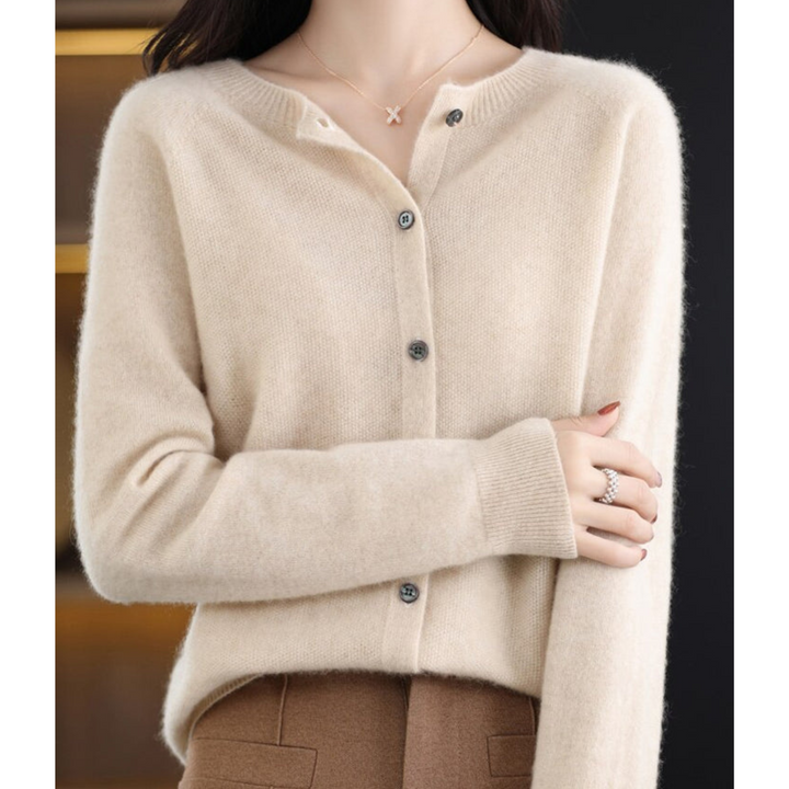 Dame Rundhals-Cardigan – Amalia Herbstzauber