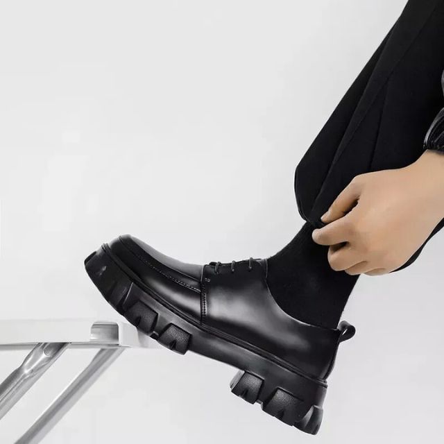 Modern leather shoes with thick sole – Ethan