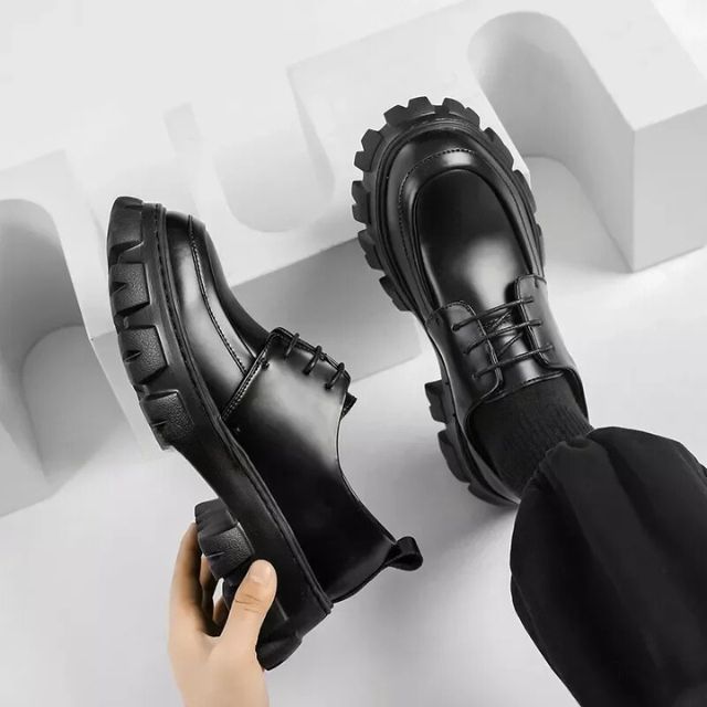 Modern leather shoes with thick sole – Ethan