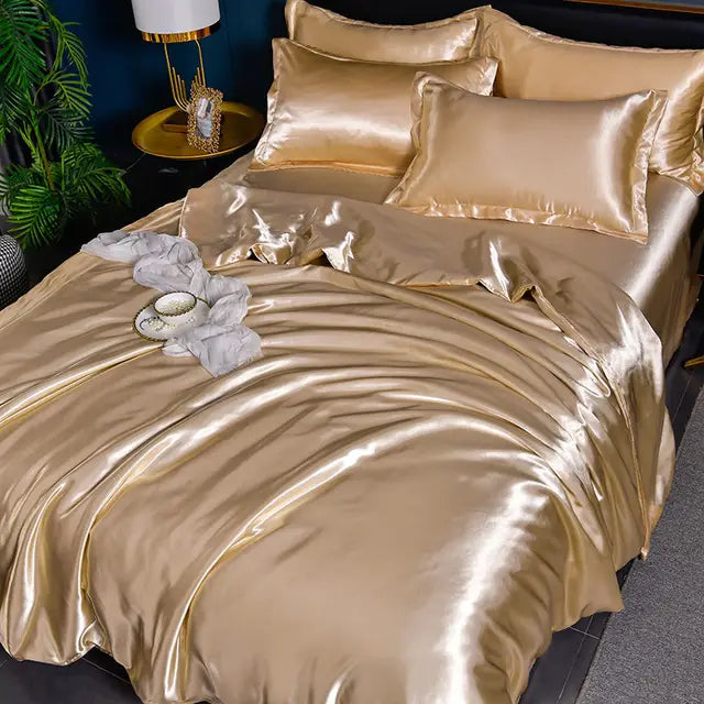 Luxe Uni-Satin-dynebetræk - SilkSerenity