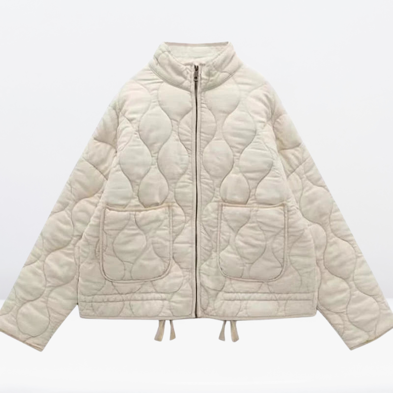 Women's quilted jacket with drawstring & zipper – Lorena