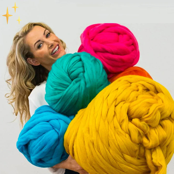 DIY Chunky XL 1000 Grams Wool Yarn for Soft Blankets - LuxeWool