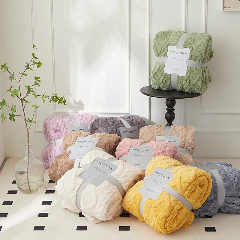 To-sidet tyk lammeuldtæppe - CozyLuxe