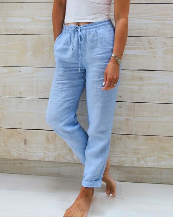 Luxurious Cotton-Linen Pants - SereneComfort