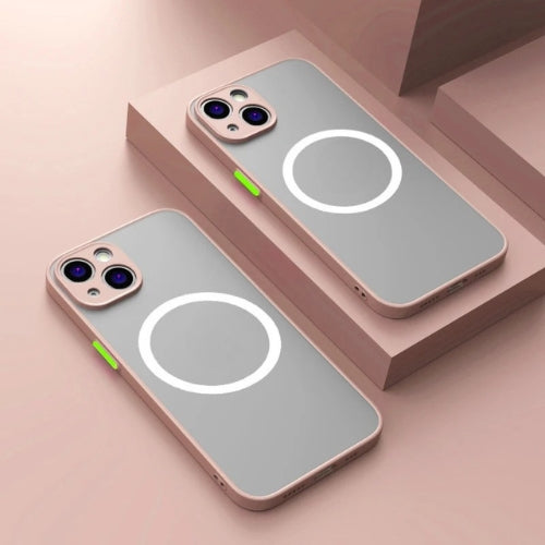 Mattes magnetisk mobilcover med Magsafe og faldbeskyttelse – 1+1 GRATIS
