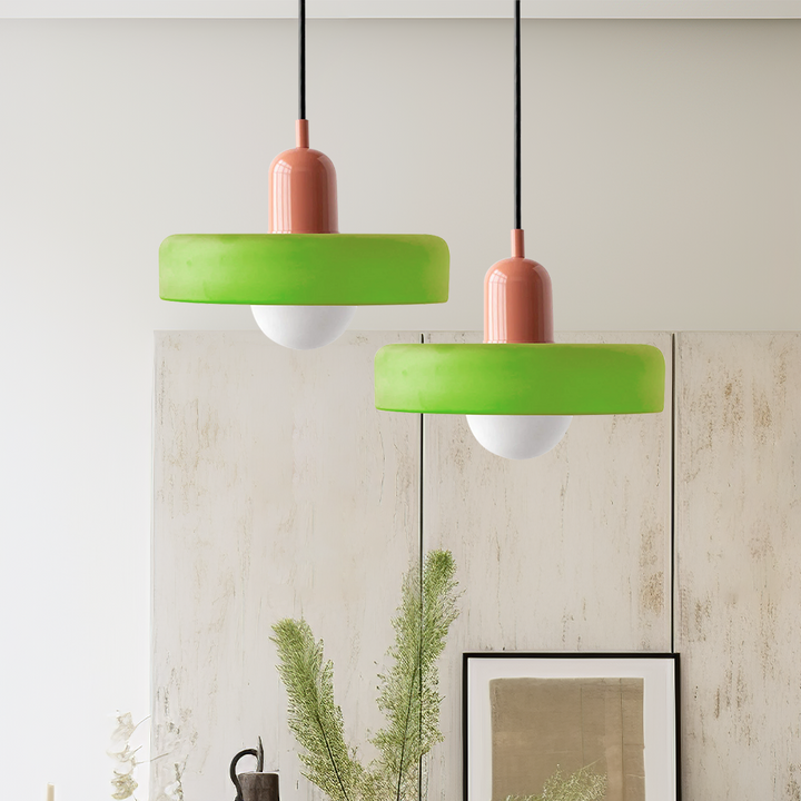 Colorful pendant lamp in Bauhaus style - StiloGlas