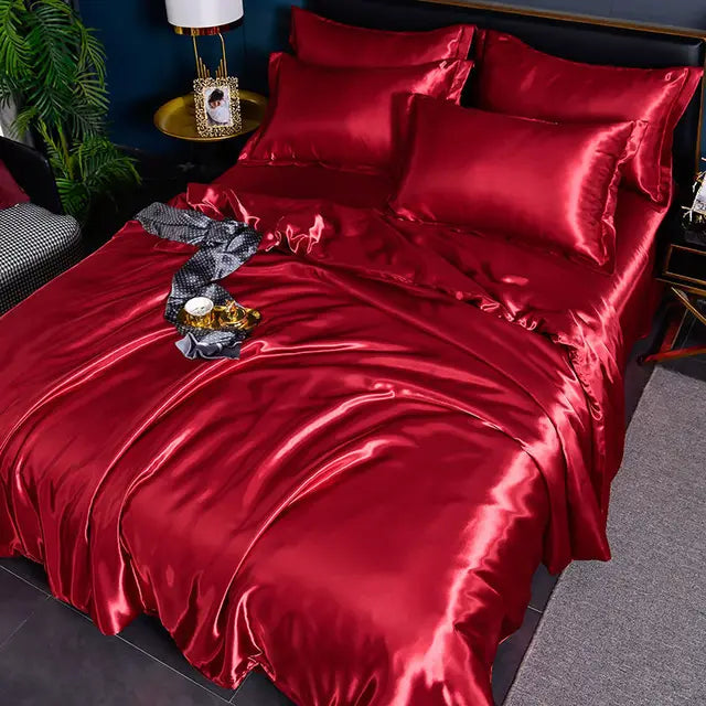 Luxe Uni-Satin-dynebetræk - SilkSerenity