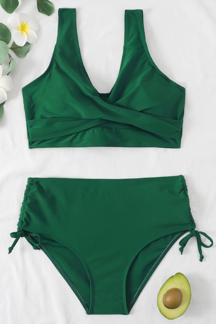 Bunte Bikini mit Kordelzug und Twist-Detail – Zaraï