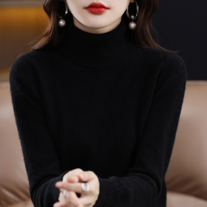 Luxury cashmere women's turtleneck sweater - Elena