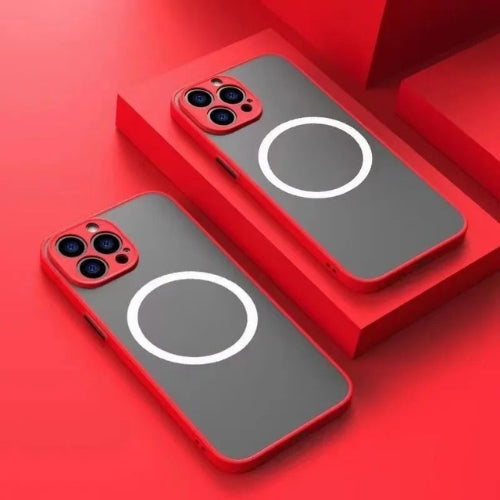Mattes magnetisk mobilcover med Magsafe og faldbeskyttelse – 1+1 GRATIS