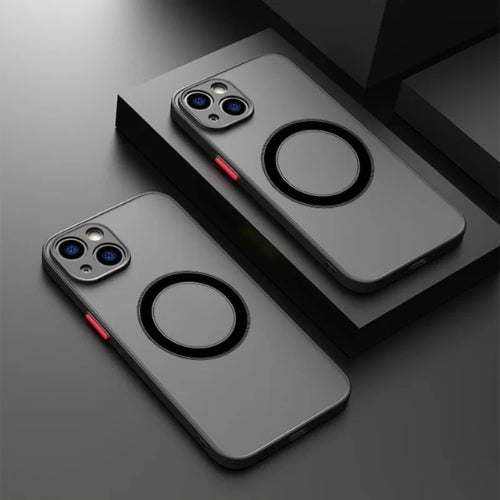 Mattes magnetisk mobilcover med Magsafe og faldbeskyttelse – 1+1 GRATIS