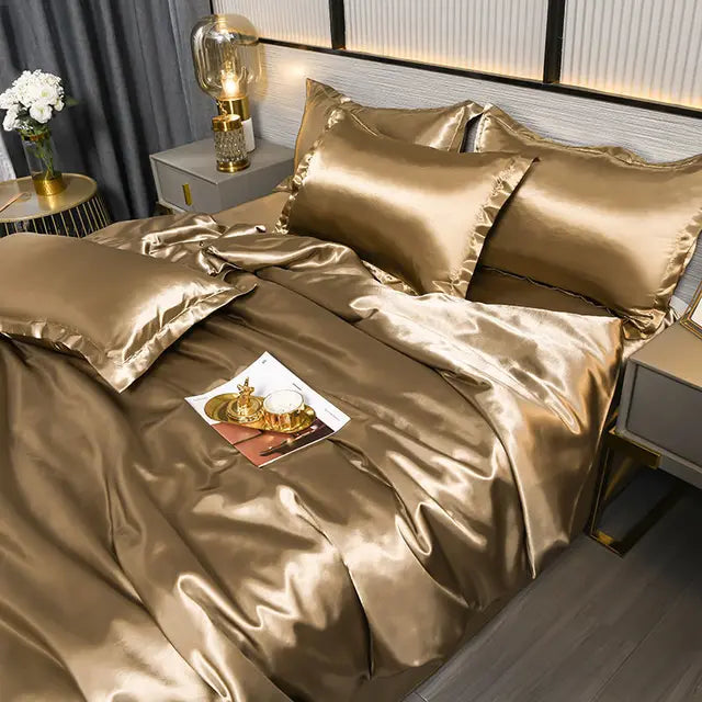 Luxe Uni-Satin-dynebetræk - SilkSerenity