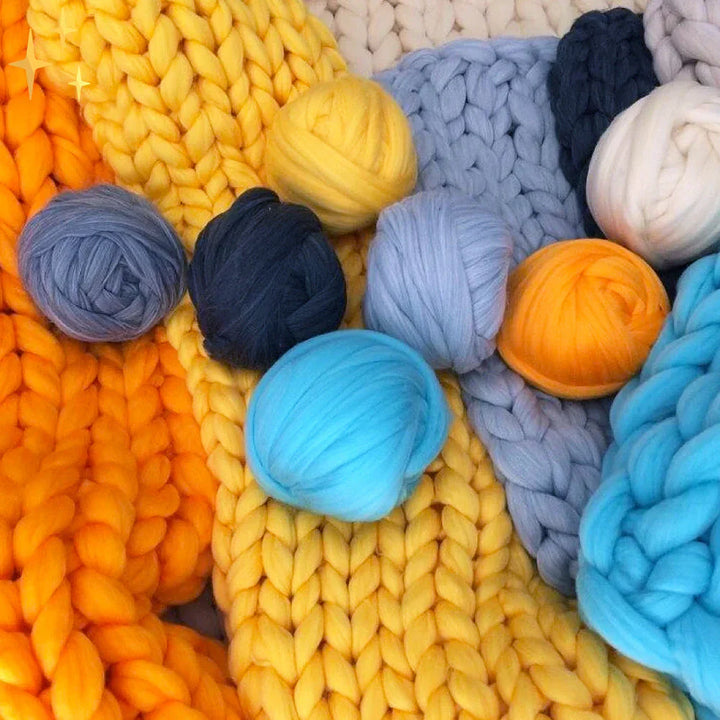 DIY Chunky XL 1000 Grams Wool Yarn for Soft Blankets - LuxeWool