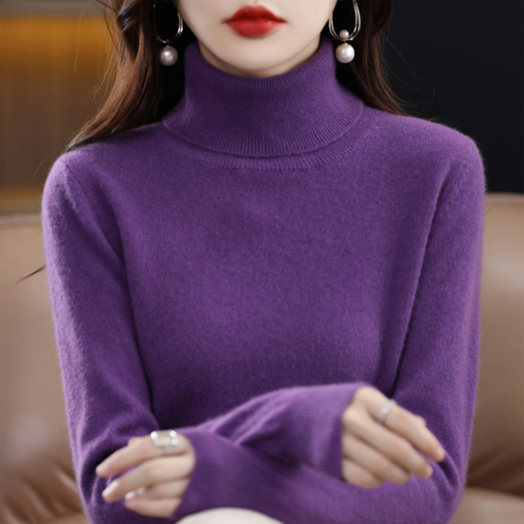 Luxury cashmere women's turtleneck sweater - Elena