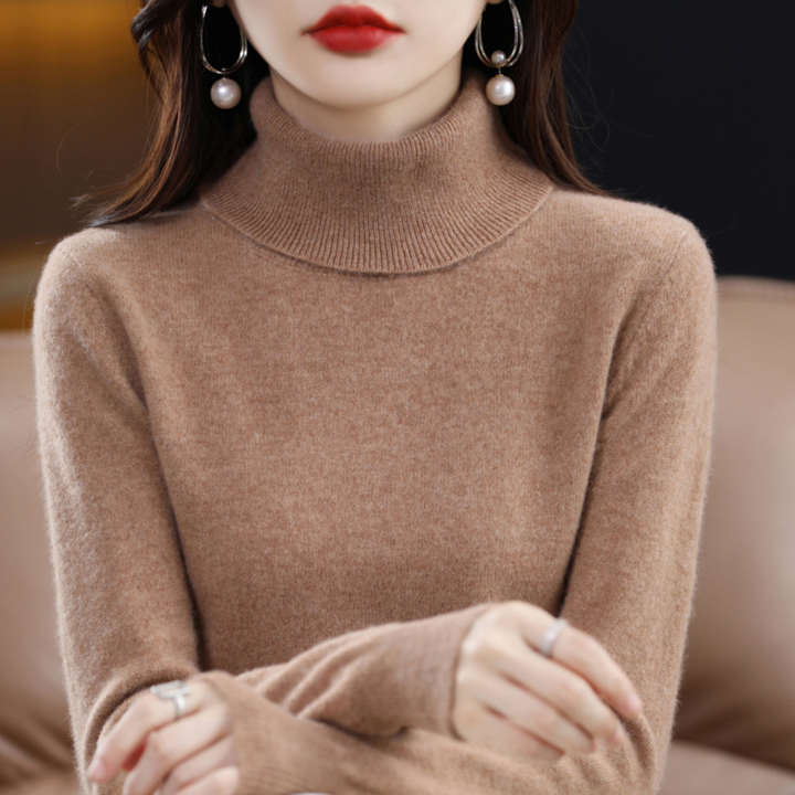 Luxury cashmere women's turtleneck sweater - Elena
