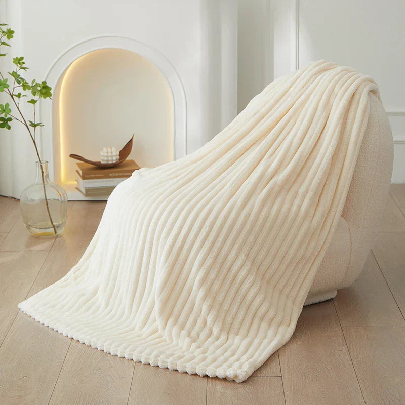 Wide Striped Flannel Fleece Blanket – CozyStripe