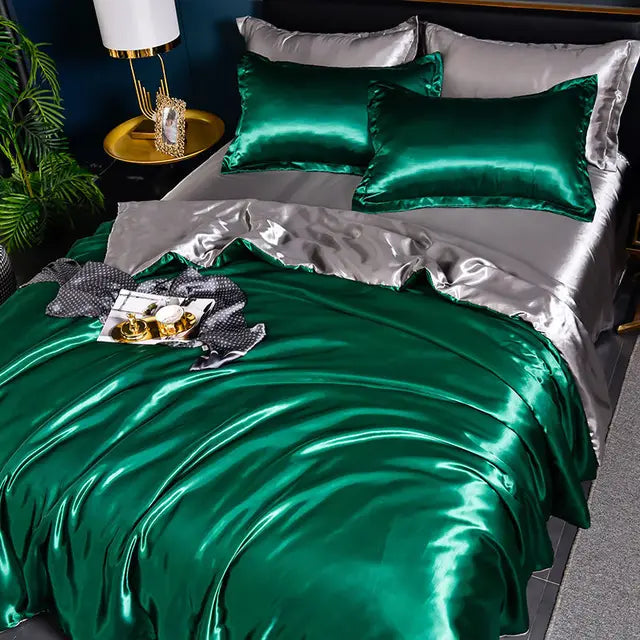 Luxe Uni-Satin-dynebetræk - SilkSerenity