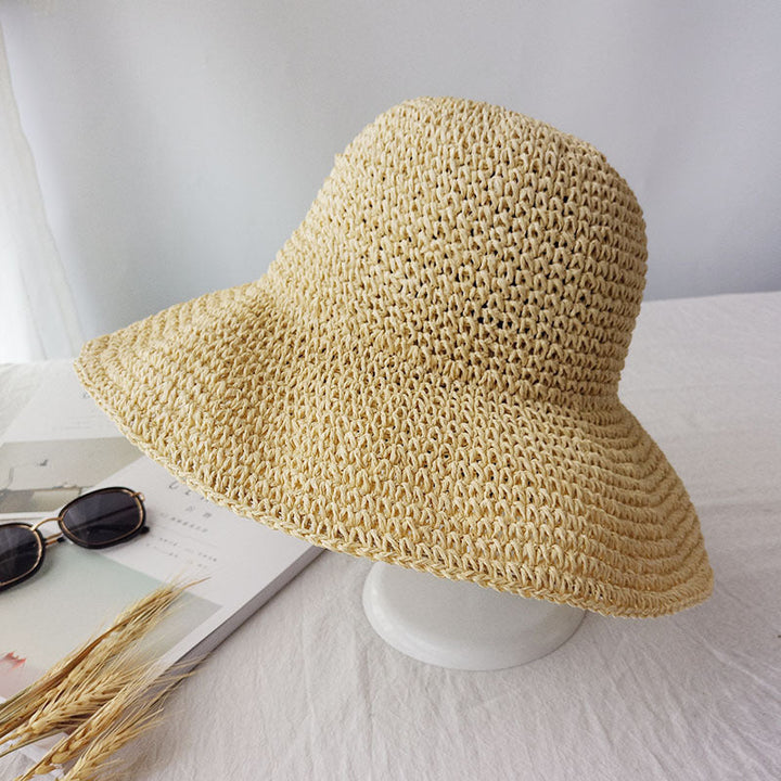 Light draping retro flat summer hat – Emma