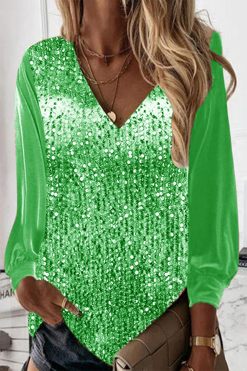 Schlichte Damen Glitzerbluse – Elodie