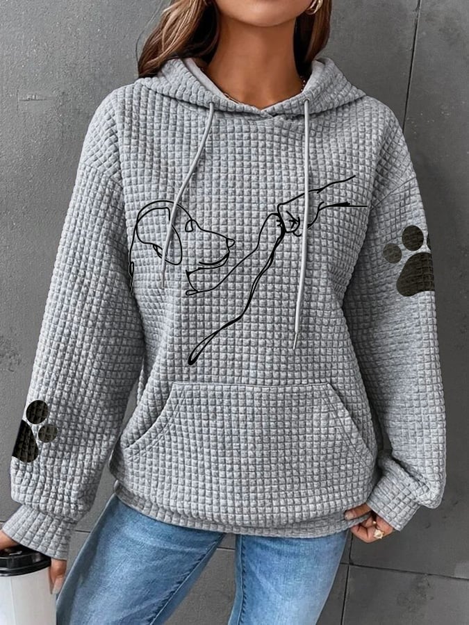 Varm damehoodie med hundedesign – Selma