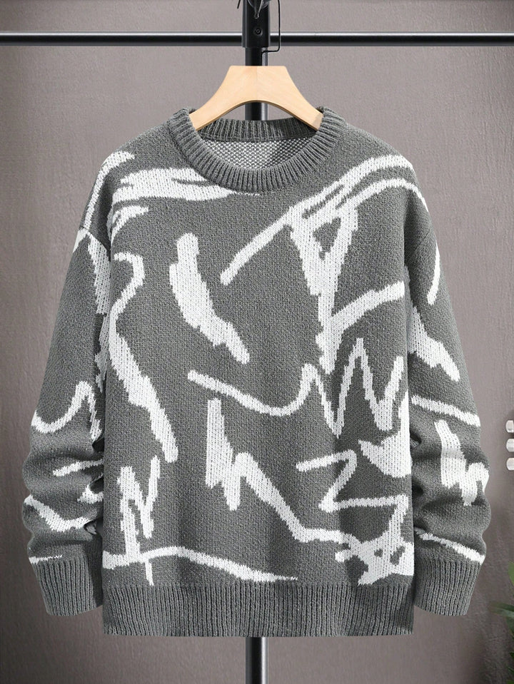 Herresweater med grafisk print – Arvid