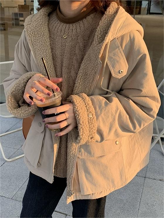 Warmer Oversized Women's Coat with Hood - Freya Fleece Parka