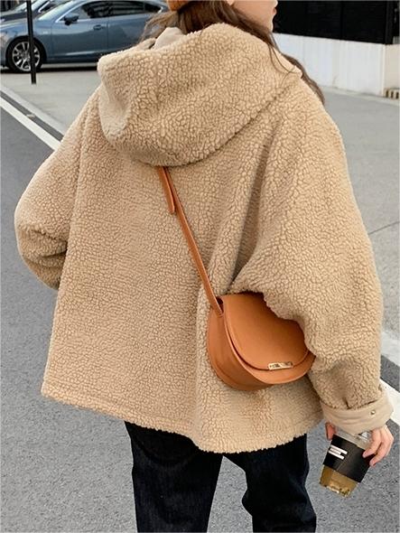 Warmer Oversized Women's Coat with Hood - Freya Fleece Parka