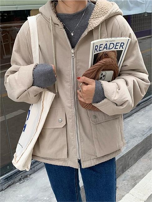 Warmer Oversized Women's Coat with Hood - Freya Fleece Parka