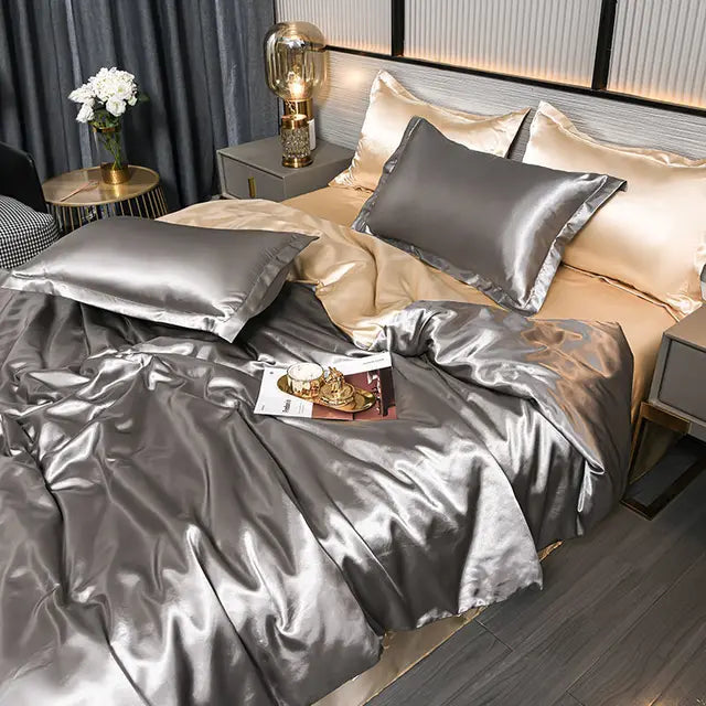 Luxe Uni-Satin-dynebetræk - SilkSerenity