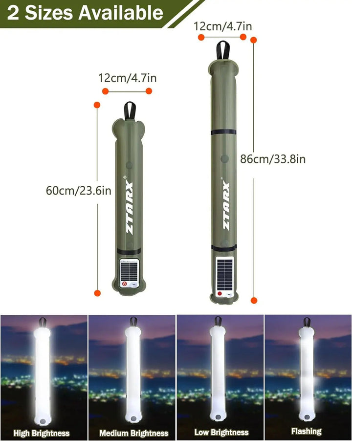 Inflatable Solar LED Tube Lamp – LumiGlow Pro