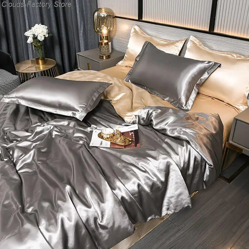 Luxe Uni-Satin-dynebetræk - SilkSerenity