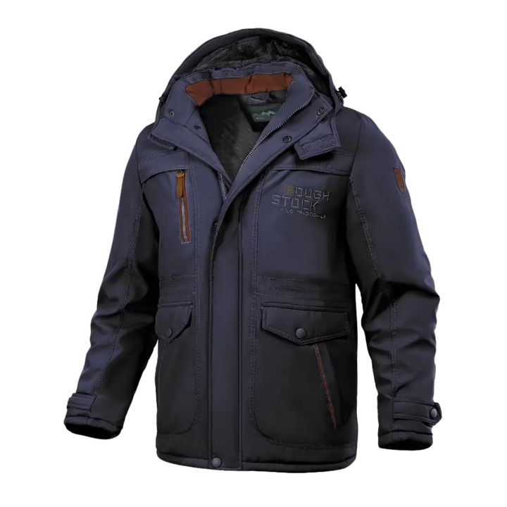 Men's winter jacket lined with plush & hood – Stellan