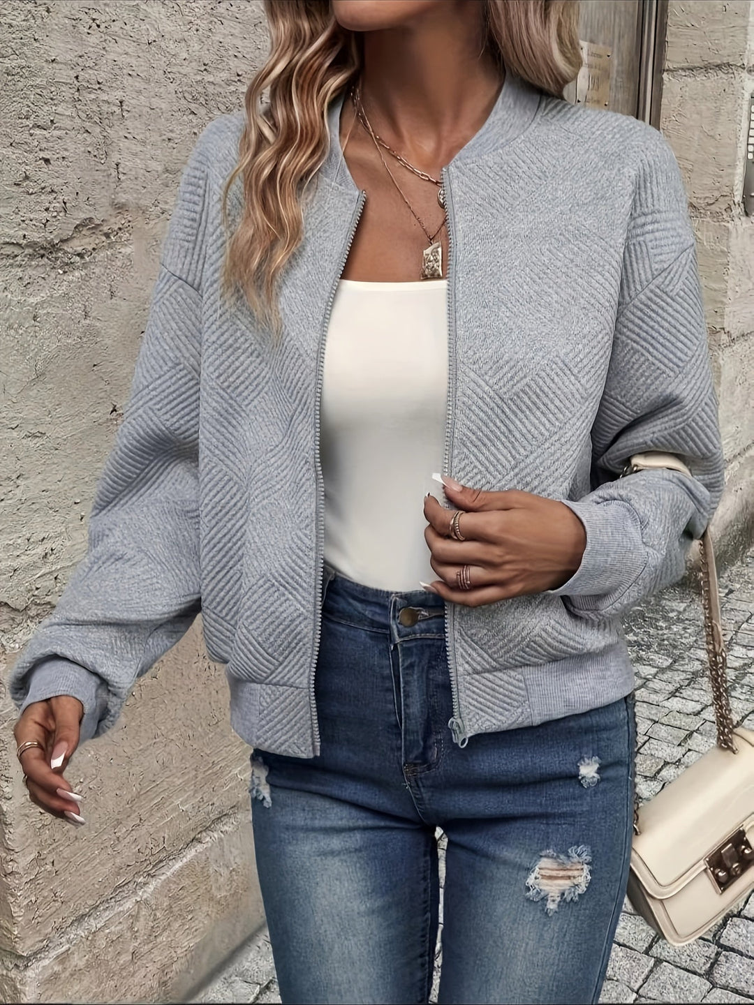 Stilfuld dame zip-up jakke – Rivka