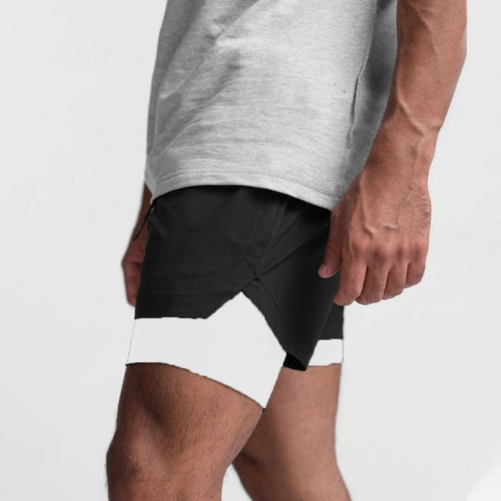 2-i-1 herre sportsshorts åndbare med indershorts træning - Noah