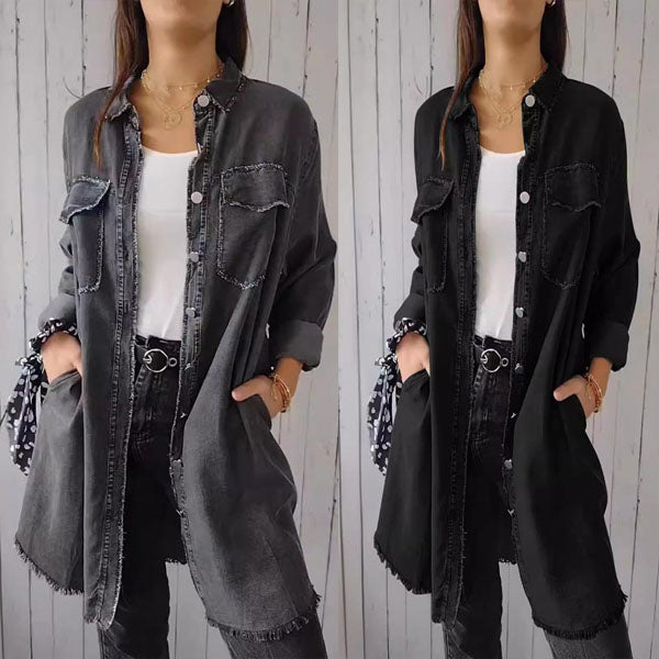 Comfortable Faux Denim Shirt - Sophie