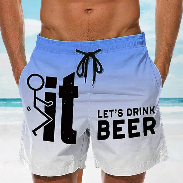 Hawaii Herren Badeshorts mit elastischem Bund – Fabio